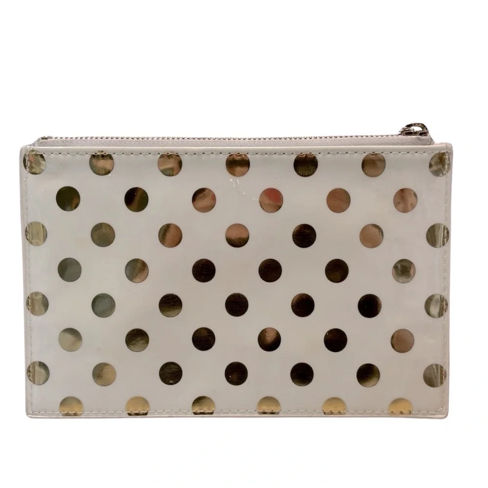 kate spade Gold Polka Dot Zip Pouch Bag‎